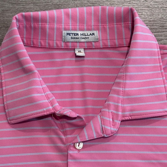 Peter Millar Other - Peter Millar Summer Comfort Golf Polo Shirt Mens XL Pink Striped  Preppy Casual